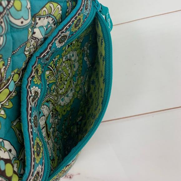 Vera Bradley Crossbody Bag Peacock Pattern Retired 2007 Hipster Teal Green Purse - Picture 9 of 16